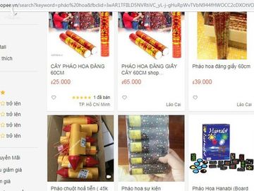 Pháo sáng được bán với giá bèo trên trang thương mại điện tử Shopee.vn.  