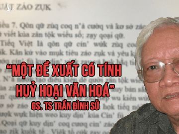 GS-TS Trần Đình Sử trong một lần phát biểu về đề xuất cải tiến tiếng Việt