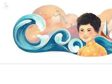 Hình ảnh ấn tượng của thi sĩ Xuân Quỳnh trên Google Doodle mà Liên và Quang thiết kế 