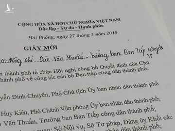 Không thể 'đùng 1 cái' cho Trưởng ban tiếp dân Hải Phòng thôi chức