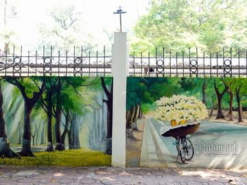 Hà Nội xưa đẹp lạ qua tranh bích họa trên phố