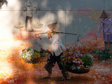 Hà Nội xưa đẹp lạ qua tranh bích họa trên phố