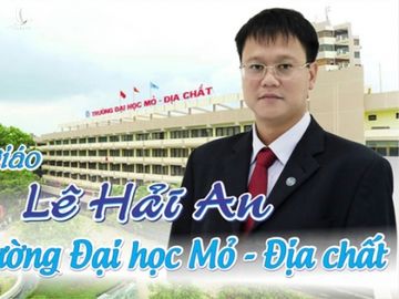 Bức ảnh Thứ trưởng Lê Hải An được đăng trên bản tin Trường đại học Mỏ - Địa chất, nơi ông là hiệu trưởng trước khi làm Thứ trưởng Bộ GD-ĐT  /// Ảnh Trường ĐH Mỏ - Địa chất