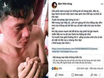 Dòng trạng thái được cho là từ tài khoản facebook cá nhân của ca sĩ Đàm Vĩnh Hưng nghi kích động bạo lực /// Ảnh: Chụp màn hình