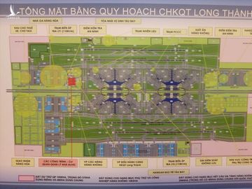 Tổng mặt bằng quy hoạch dự án cảng hàng không quốc tế Long Thành. 