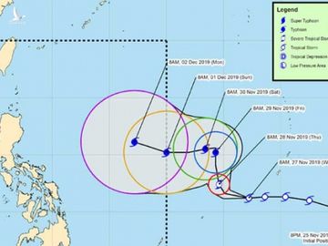 Trước thềm SEA Games 2019, bão Tisoy nhân đôi sức mạnh, có khả năng đổ bộ Philippines - Ảnh 1.