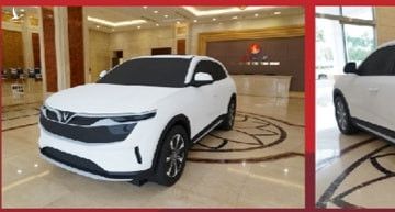 Chiếc xe màu trắng có kích thước lớn hơn, cạnh tranh cùng phân khúc với Hyundai Tucson và Mazda CX-5 