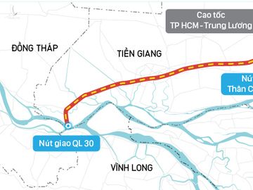 Cao tốc Trung Lương - Mỹ Thuận đi qua 5 huyện của tỉnh Tiền Giang. 