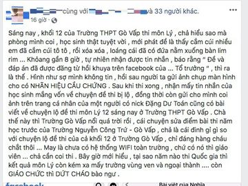 So GD&DT TP.HCM chi dao xu ly viec giao vien dang de thi len Facebook hinh anh 1 lo_de_thi_FB.jpg