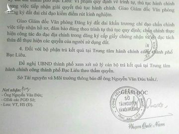 Bạc Liêu: Kỷ luật cảnh cáo Trưởng phòng TN-MT TP.Bạc Liêu - ảnh 1