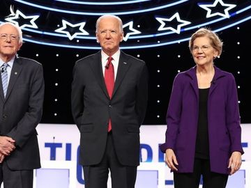 (Từ trái sang): Các ứng viên Dân chủ Bernie Sanders, Joe Biden, Elizabeth Warren. Ảnh: POLITICO