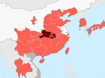 Các nước có bệnh nhân nhiễm virus viêm phổi Vũ Hán tính đến ngày 23/1. Bấm vào ảnh để xem đầy đủ.