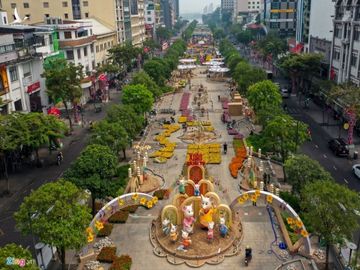 Duong hoa Nguyen Hue ruc ro sac mau truoc ngay khai mac hinh anh 1 duonghoanguyenhue_zing3.JPG