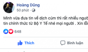 Sau Ngô Thanh Vân, NSND Hoàng Dũng cũng chính thức lên tiếng xin lỗi khi đưa tin sai về dịch cúm Corona - Ảnh 1.