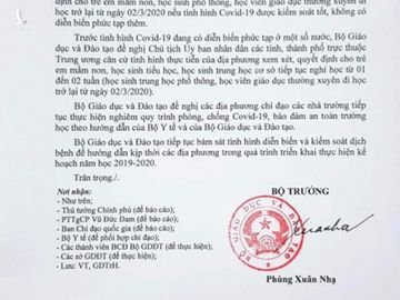 Bộ GD-ĐT đề nghị cho học sinh mầm non, tiểu học, THCS tiếp tục nghỉ học - ảnh 1