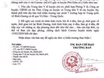 Bình Dương ra công văn khẩn về 7 người trở về từ TP Vũ Hán - ảnh 1