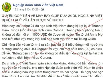 Giả mạo kêu gọi quyên góp đưa 24 du học sinh Việt mắc kẹt ở Vũ Hán về nước