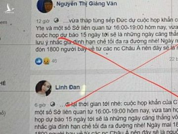 Thông tin sai sự thật về tình hình dịch Covid-19 được nhiều tài khoản Facebook chia sẻ /// Ảnh Đình Trường