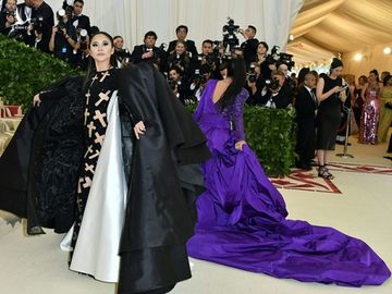 Nga Nguyễn tại Met Gala, Mỹ tháng 5/2018. Ảnh: AFP