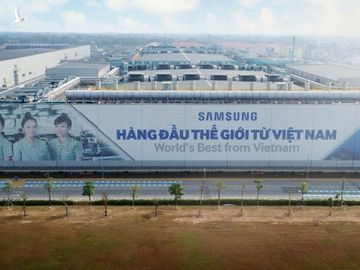 Bên ngoài một nhà máy Samsung tại Thái Nguyên. Ảnh: SS