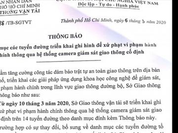 TPHCM xử phạt vi phạm giao thông qua hình ảnh trên 14 tuyến đường - ảnh 1