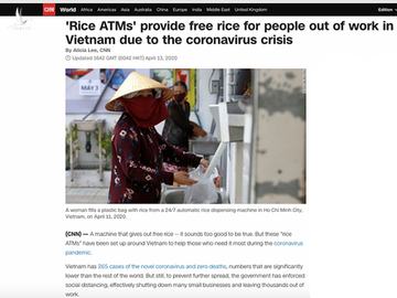“ATM gạo” của Việt Nam xuất hiện trên một loạt các trang tin quốc tế, thu hút sự quan tâm đặc biệt - Ảnh 1. “ATM gạo” của Việt Nam xuất hiện trên một loạt các trang tin quốc tế, thu hút sự quan tâm đặc biệt - Ảnh 1.