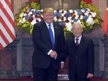 Tổng bí thư, Chủ tịch nước Nguyễn Phú Trọng tiếp Tổng thống Mỹ Donald Trump /// Ảnh: Ngọc Thắng