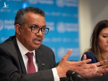 Tổng Giám đốc Tổ chức Y tế thế giới (WHO) Tedros Adhanom Ghebreyesus trong một cuộc họp báo về Covid-19 /// Reuters