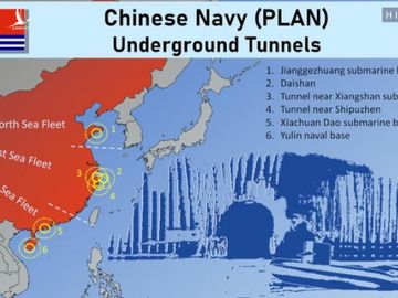 Lộ diện mạng lưới đường hầm bí mật bảo vệ các tàu ngầm Trung Quốc trên Biển Đông