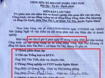 quang ngai: bat thuong viec lap doan kiem tra du an dong vong? hinh anh 1