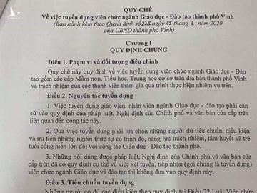 TP. Vinh ra quy chế tuyển giáo viên không quá tuổi 30 gây bão dư luận - Ảnh 2.