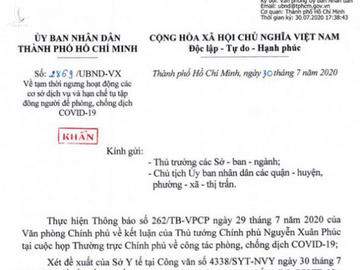 TP.HCM gửi công văn khẩn: Từ 0g đêm nay 31-7, cấm tụ tập 30 người, đóng cửa bar, vũ trường... - Ảnh 1.