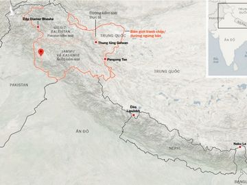 Vị trí huyện Poonch (đánh dấu đỏ). Đồ họa: NY Times.