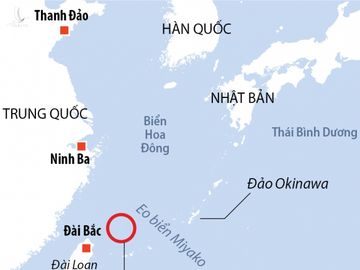 Vị trí nhóm đảo Senkaku/Điếu Ngư. Đồ họa: Reuters.