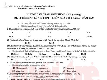 TP.HCM công bố đáp án bài thi tuyển sinh lớp 10 - Ảnh 6.