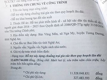 Nghệ An xây mỗi chuồng bò cho người dân tộc Ơ Đu giá 236 triệu đồng