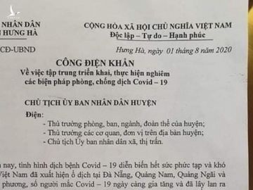 H.Hưng Hà ra công điện khẩn sau khi phát hiện 1 công dân dương tính với Sars-CoV-2 /// Ảnh Lê Tân