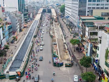 Hà Nội thi công đường vành đai 2 đoạn cầu Vĩnh Tuy - Ngã Tư Sở. Tuyến đường được đầu tư theo hình thức đối tác công tư (PPP)