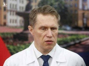 Bộ trưởng Y tế Nga Mikhail Murashko phát biểu tại Moskva, ngày 3/4. Ảnh: Reuters.