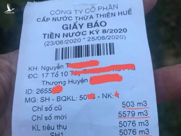 Một hộ gia đình “sốc” khi nhận giấy báo tiền nước hơn 42 triệu đồng - 1