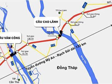 Cao tốc Lộ Tẻ - Rạch Sỏi sẽ kết nối với cao tốc Cao Lãnh - Mỹ An. Ảnh: Thanh Huyền