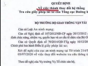 Quyết định dừng hệ thống tra cứu giấy phép lái xe là văn bản giả mạo - Ảnh 1.