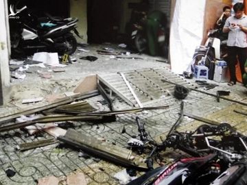 Trụ sở Công an phường 12 quận Tân Bình sau vụ nổ hôm 20/6/2018. Ảnh:Công an cung cấp.