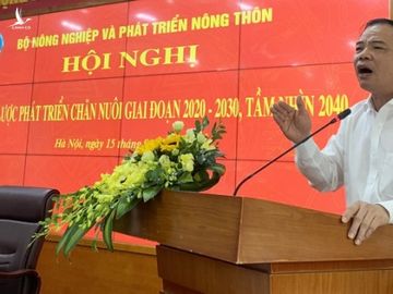 Bộ trưởng Nguyễn Xuân Cường cho rằng, nghành chăn nuôi phát triển nhưng không bền vững khi rổ thực phẩm có đến 70% là thịt lợn /// Ảnh Phan Hậu