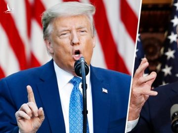 Tổng thống Mỹ Donald Trump (trái) và ứng viên tổng thống đảng Dân chủ Joe Biden. Ảnh: AP.