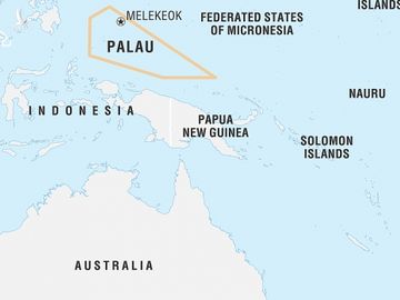 Vị trí Palau trên bản đồ. Đồ hoạ: Britannica.