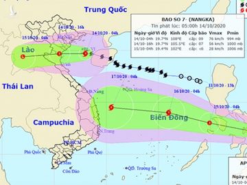 Bão số 7 cách Bạch Long Vĩ 70km, hướng thẳng Thái Bình Nghệ An