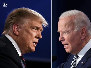 Tổng thống Trump (trái) và ứng viên đảng Dân chủ Joe Biden trong cuộc tranh luận đầu tiên ở Ohio ngày 29/9. Ảnh: AFP.