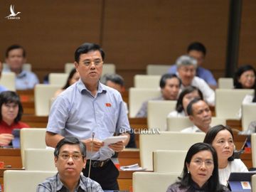 Đại biểu Nguyễn Hữu Quang - Đoàn ĐBQH tỉnh Thanh Hóa phát biểu tại phiên họp.
