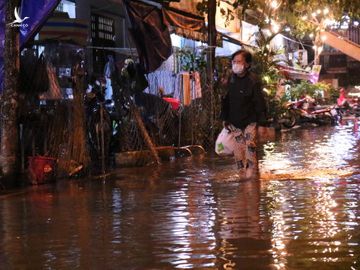 Triều cường đạt đỉnh, người Sài Gòn chật vật giữa 'biển nước' giờ tan tầm - ảnh 10